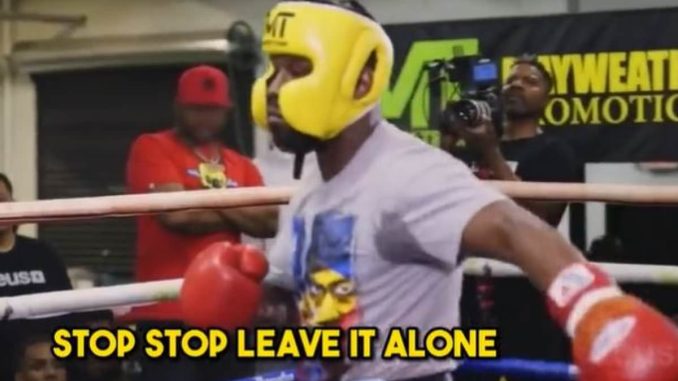 Floyd Mayweather tells rapper Blueface’s girlfriend to stop talking during sparring session