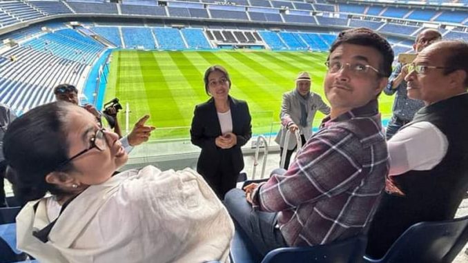 Sourav Ganguly, Mamata Banerjee Visit Real Madrid’s Santiago Bernabeu Stadium. Watch