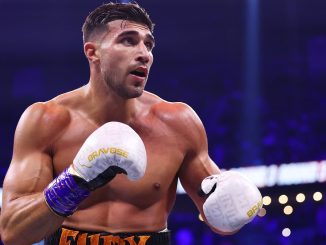 Tommy Fury BEATS KSI by majority decision despite having a point taken off him… with Tyson Fury climbing into the ring to celebrate with his brother