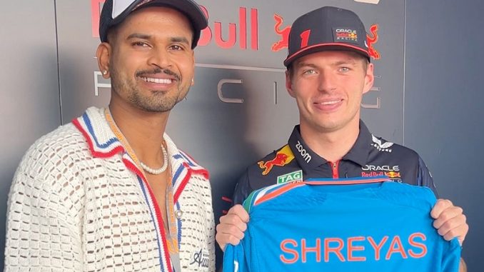 Shreyas Iyer Gifts His Indian Team Jersey To Three-Time Formula One World Champion Max Verstappen