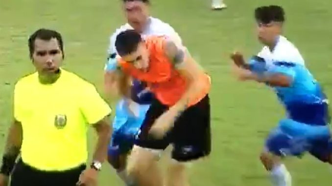 Football Match Turns Into Kickboxing Slugfest. Referee Stunned. Watch