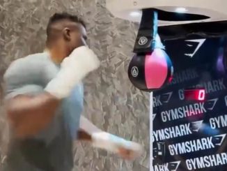 Francis Ngannou sends brutal warning to Anthony Joshua as the former UFC champion shows off his incredible punching power ahead of heavyweight clash in Saudi Arabia