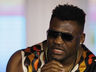 Francis Ngannou tells Tyson Fury ‘I’ll beat you every day and twice on Sunday!’ in heated encounter at pre-fight press conference ahead of clash with Anthony Joshua
