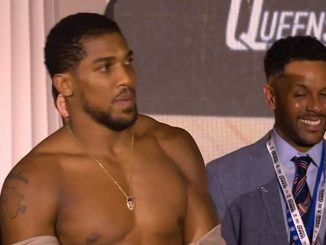 Anthony Joshua weighs in 20lbs LIGHTER than Francis Ngannou ahead of Friday’s ‘Knockout Chaos’ showpiece in Riyadh