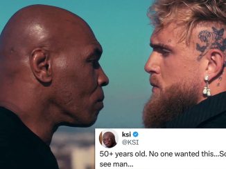 KSI leads the stunned reaction to shock announcement that Mike Tyson, 57, will fight Jake Paul, 27, live on Netflix this summer: ‘No-one wanted this… so sad to see’