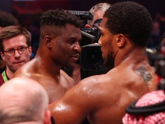 REVEALED: Anthony Joshua’s three-word message to Francis Ngannou in their post-fight embrace… after AJ destroyed former MMA champion in a two-round demolition