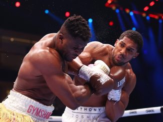 Anthony Joshua knocks out Francis Ngannou in the SECOND ROUND of their blockbuster bout in Saudi Arabia, folding the former UFC champion’s leg as he left him out cold