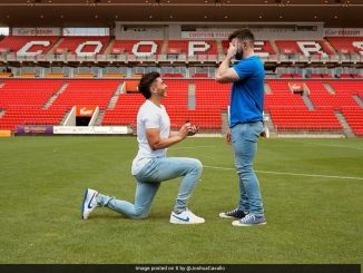 World’s 1st Openly-Gay Footballer Proposes To Partner At Adelaide United Stadium. See Pics