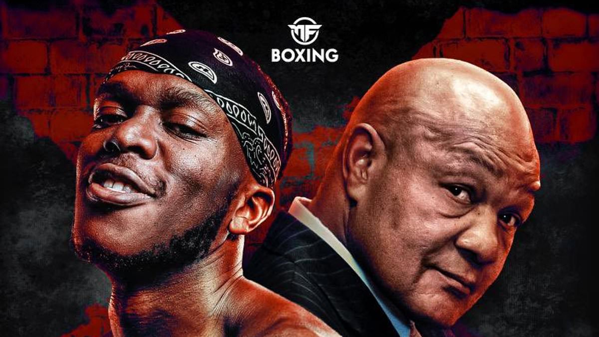 KSI aims dig at Jake Paul on April Fool’s Day as he claims he is going to fight 75-YEAR-OLD former champion George Foreman… with his bitter rival set to face Mike Tyson, 57, this summer