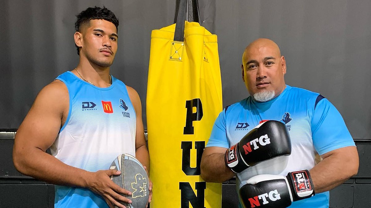 Alex Leapai fought for the heavyweight world title. His 120kg footy star son has been training for years. Here’s why he’s nervous for his boy ahead of his pro boxing debut